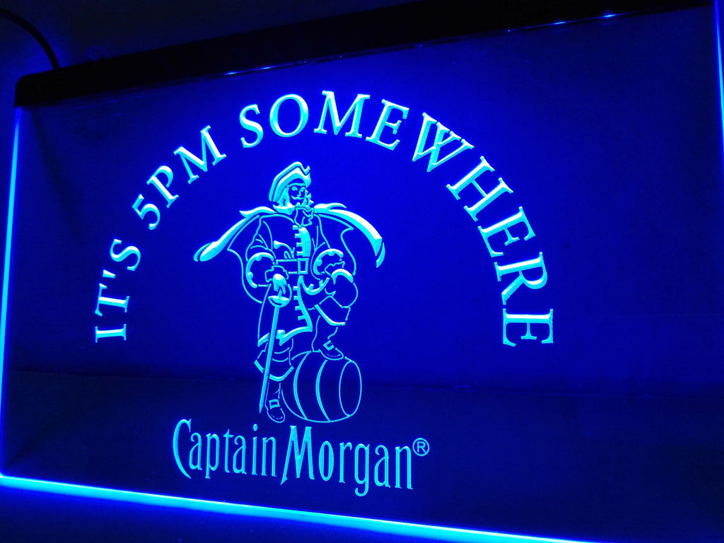 FREE Captain Morgan It's 5 pm Somewhere LED Sign - Blue - TheLedHeroes