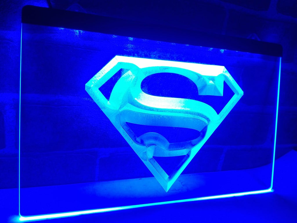 FREE Superman Hero Cave LED Sign - Blue - TheLedHeroes