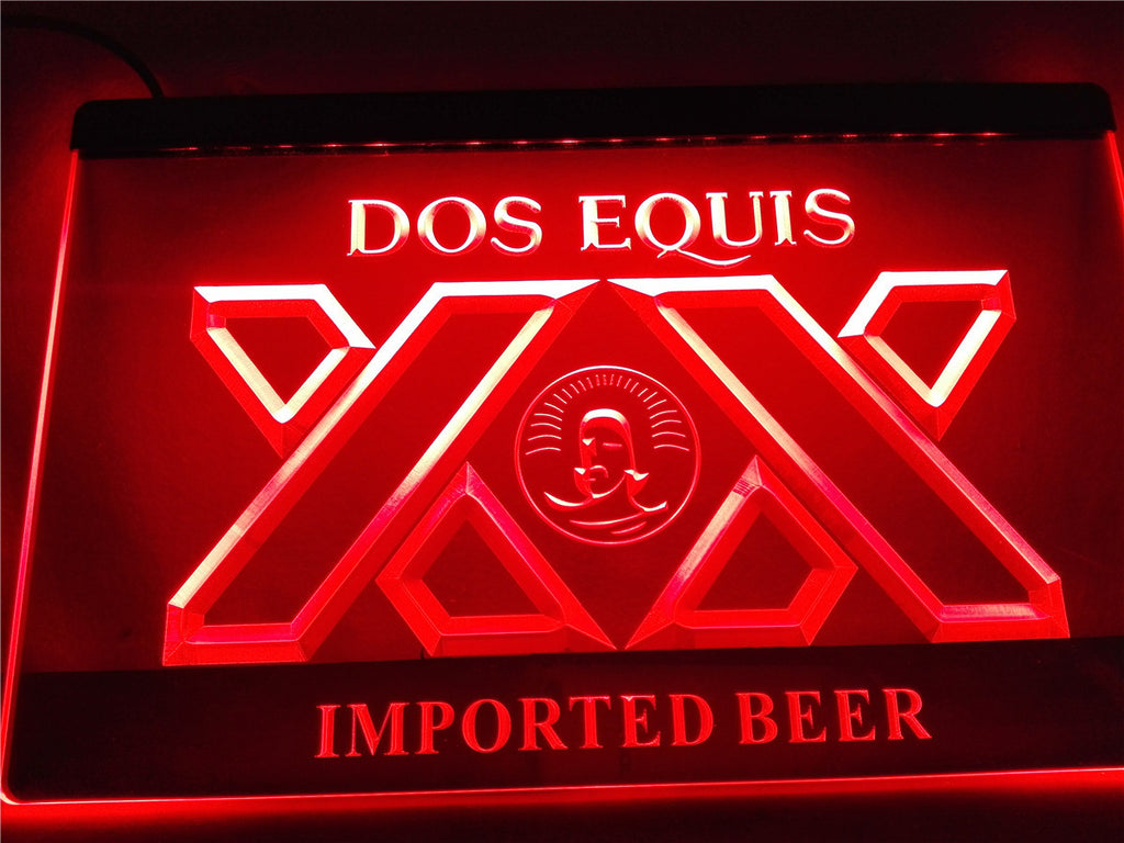 Dos Equis Beer Bar Pub LED Sign - Red - TheLedHeroes