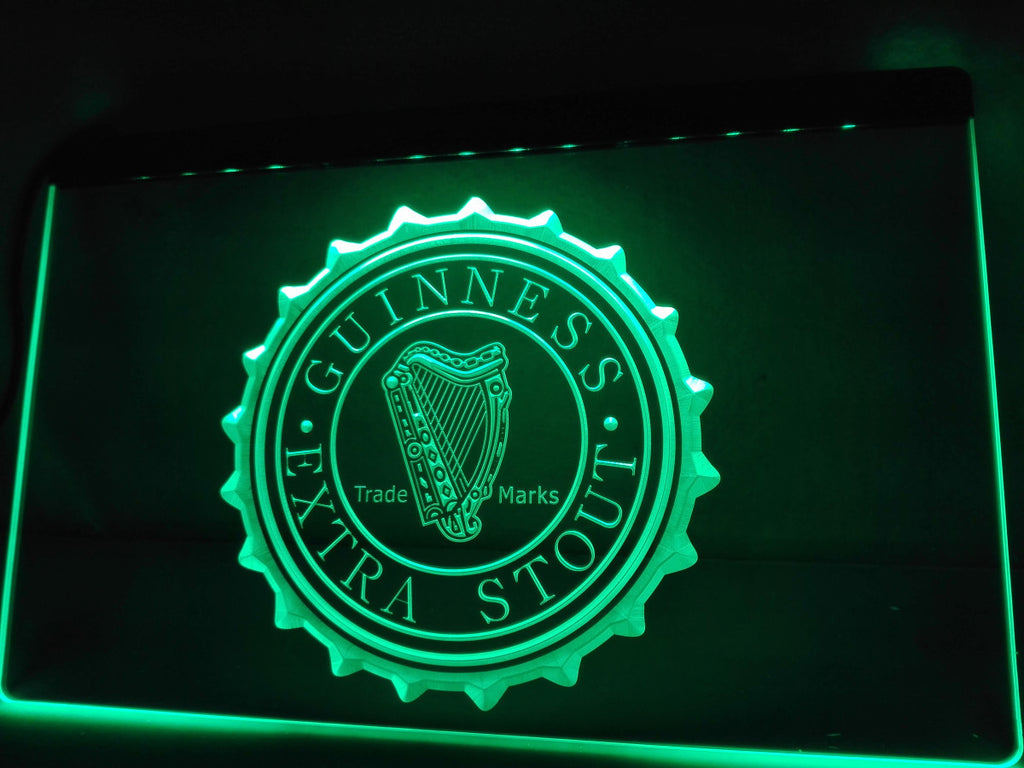 Guinness Vintage Logos Beer Bar 2 LED Sign - Green - TheLedHeroes