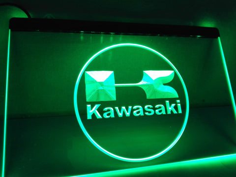 FREE Kawasaki Racing Motorcylce LED Sign - Green - TheLedHeroes