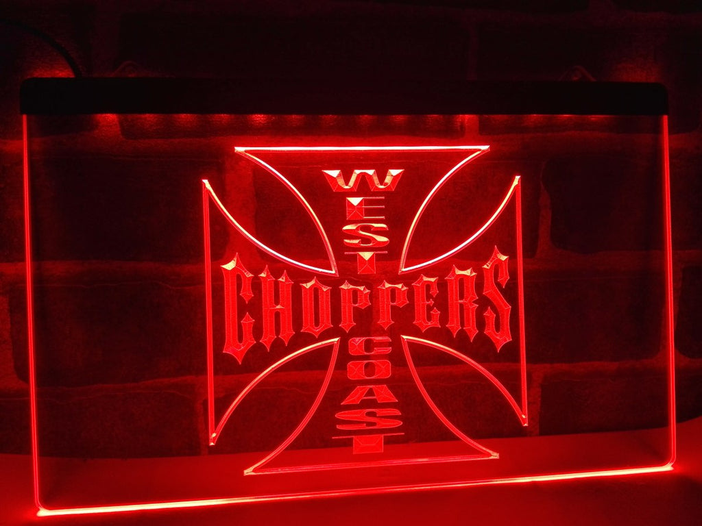 FREE West Coast Choppers Bike Logo LED Sign - Red - TheLedHeroes