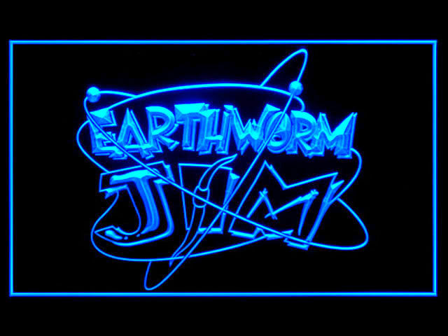 Earthworm Jim LED Sign -  Blue - TheLedHeroes