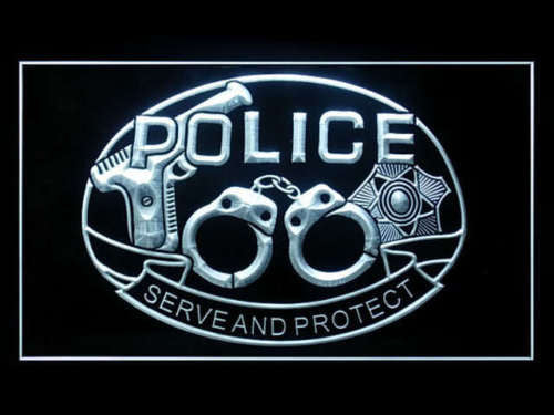FREE Police Serve and Protect LED Sign - White - TheLedHeroes