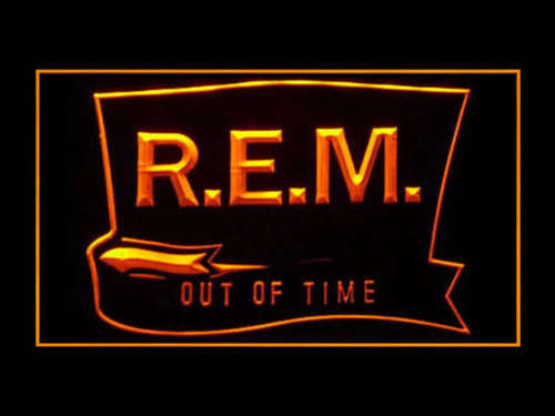 R.E.M. Out Of Time LED Sign - Orange - TheLedHeroes