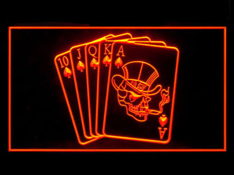 Royal Flush LED Sign - Orange - TheLedHeroes