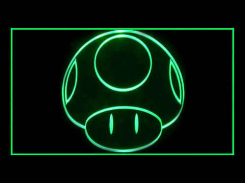 FREE Super Mario Mushroom LED Sign - Green - TheLedHeroes