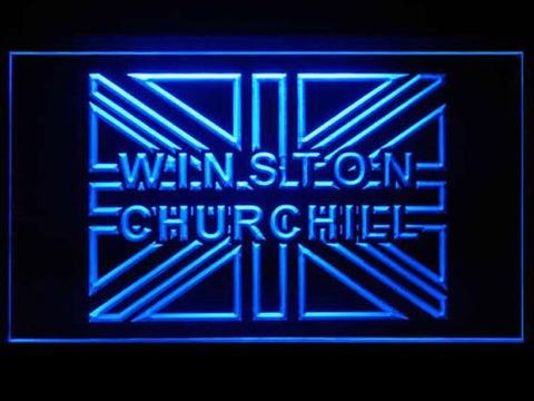 Winston Churchill LED Sign - Blue - TheLedHeroes