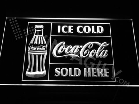 Coca Cola Ice Cold Sold Here LED Sign - White - TheLedHeroes