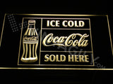 Coca Cola Ice Cold Sold Here LED Sign - Yellow - TheLedHeroes