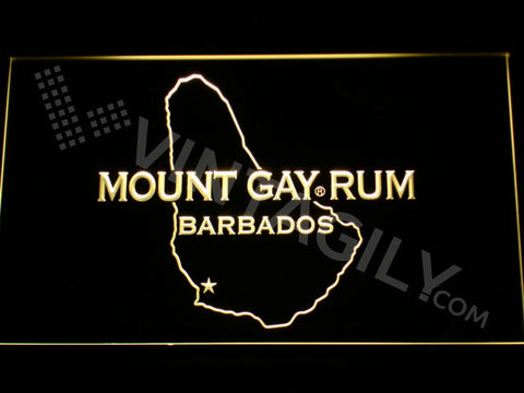 Mount Gay Rum Map LED Sign - Yellow - TheLedHeroes