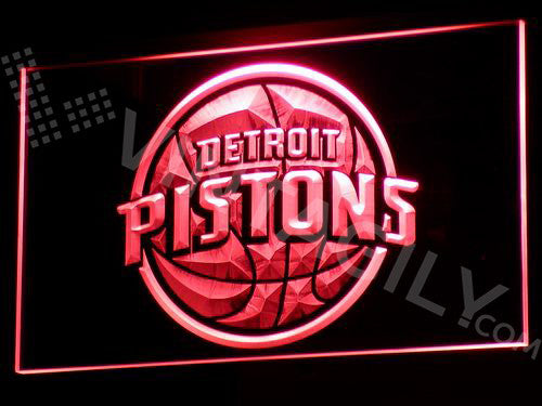 FREE Detroit Pistons LED Sign - Red - TheLedHeroes