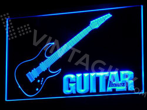 FREE Ibanez Guitar LED Sign - Blue - TheLedHeroes