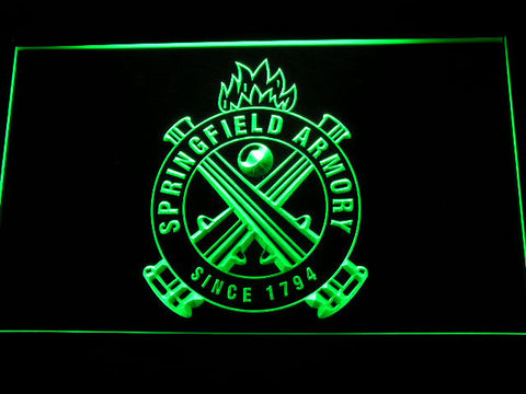 Springfield Armory Firearms Gun Logo LED Sign -  Blue - TheLedHeroes