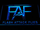FREE FAF Flash Attack Flies Fishing Logo LED Sign - Blue - TheLedHeroes