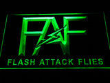 FREE FAF Flash Attack Flies Fishing Logo LED Sign - Green - TheLedHeroes