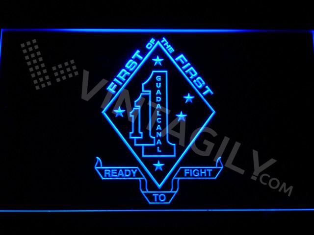 1st Battalion 1st Marines LED Neon Sign USB - Blue - TheLedHeroes
