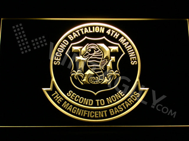 FREE 2nd Battalion 4th Marines LED Sign - Yellow - TheLedHeroes