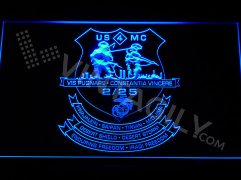 FREE 2nd Battalion 25th Marines LED Sign - Blue - TheLedHeroes