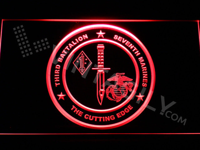 FREE 3rd Battalion 7th Marines LED Sign - Red - TheLedHeroes