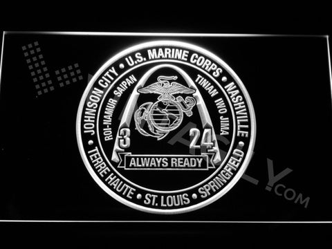 FREE 3rd Battalion 24th Marines LED Sign - White - TheLedHeroes
