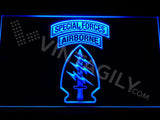 Special Forces Airborne LED Neon Sign USB - Blue - TheLedHeroes