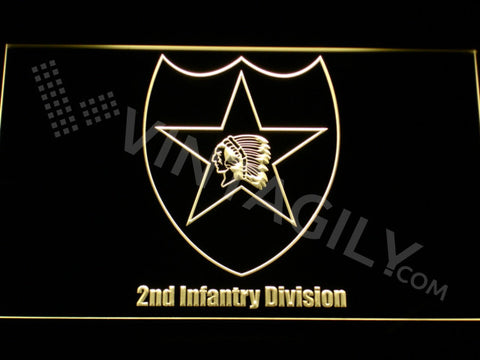 FREE 2nd Infantry Division LED Sign - Yellow - TheLedHeroes