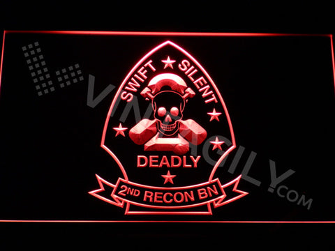 FREE 2nd Reconnaissance Battalion LED Sign - Red - TheLedHeroes