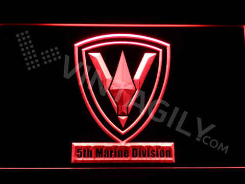 FREE 5th Marine Division LED Sign - Red - TheLedHeroes
