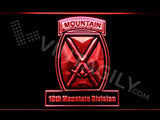 10th Mountain Division LED Neon Sign USB - Red - TheLedHeroes