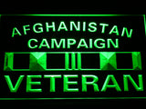 FREE Afghanistan Campaign Veteran Ribbonl LED Sign - Green - TheLedHeroes