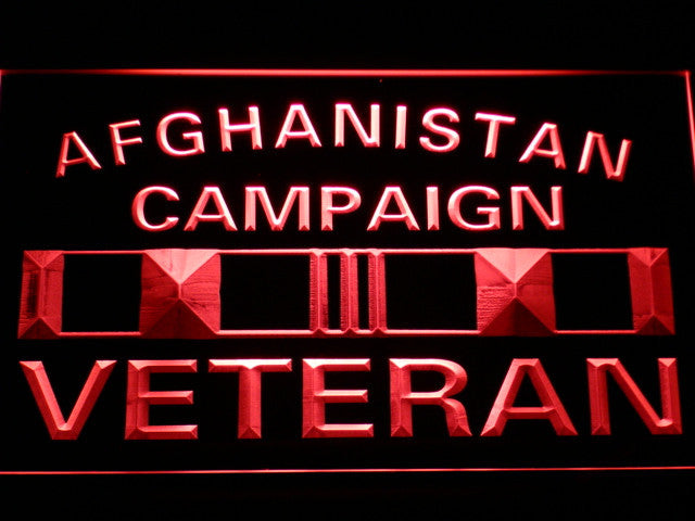 Afghanistan Campaign Veteran Ribbonl LED Sign - Red - TheLedHeroes