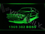 FREE Ford 302 Boss 1969 LED Sign - Green - TheLedHeroes