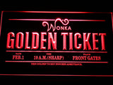 Willy Wonka Golden Ticket LED Sign - Red - TheLedHeroes
