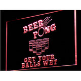 Beer Pong Get Your Balls Wet LED Sign - Red - TheLedHeroes