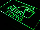 Beer Pong Bar Pub Club Game LED Sign - Green - TheLedHeroes