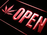 FREE Open Marijuana LED Sign - Red - TheLedHeroes