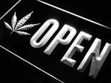 FREE Open Marijuana LED Sign - White - TheLedHeroes