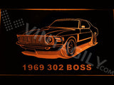 FREE Ford 302 Boss 1969 LED Sign - Orange - TheLedHeroes