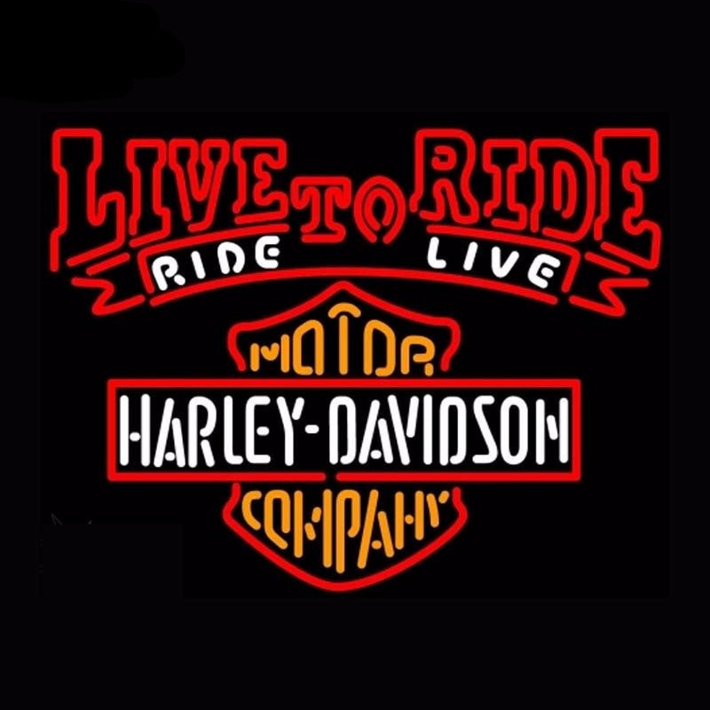 Harley Davidson Live To Ride Neon Bulbs Sign 30x24 -  - TheLedHeroes