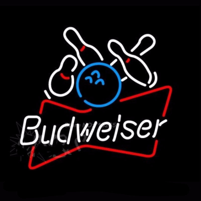 Budweiser Bowling Ball Neon Bulbs Sign 17x14 -  - TheLedHeroes