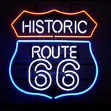 Historic Route 66 Neon Bulbs Sign 22x22 -  - TheLedHeroes