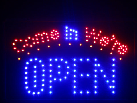 FREE Come in we're OPEN LED Sign 16" x 10" -  - TheLedHeroes