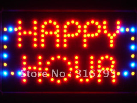 FREE Happy Hour Bar Beer LED Sign -  - TheLedHeroes