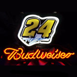 Budweiser Car Racing # 24 Neon Bulbs Sign 17X14 -  - TheLedHeroes