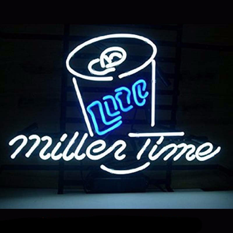Miller Time Lite Neon Bulbs Sign 17X14 -  - TheLedHeroes