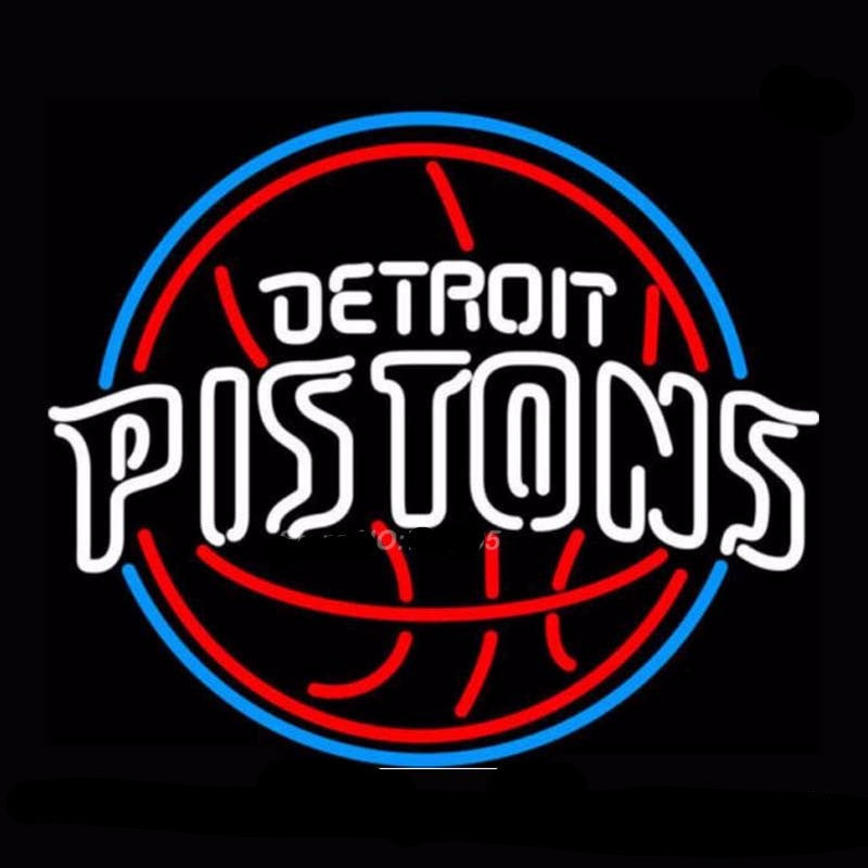 Detroit Pistons Basketball Neon Bulbs Sign 17x14 -  - TheLedHeroes