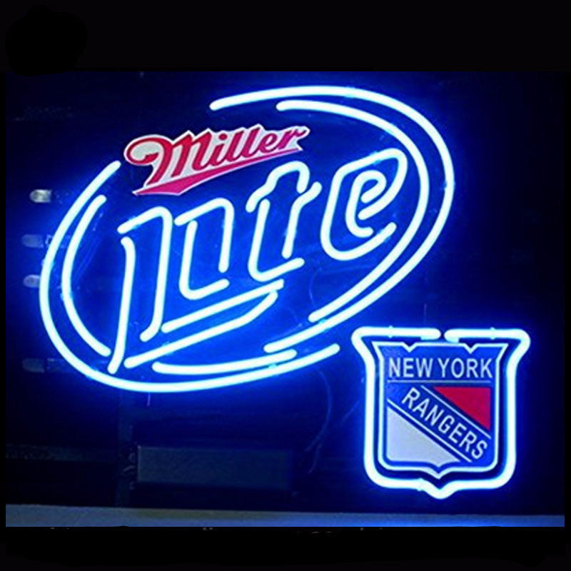 Miller Lite New York Ranger Neon Bulbs Sign 31X24 -  - TheLedHeroes