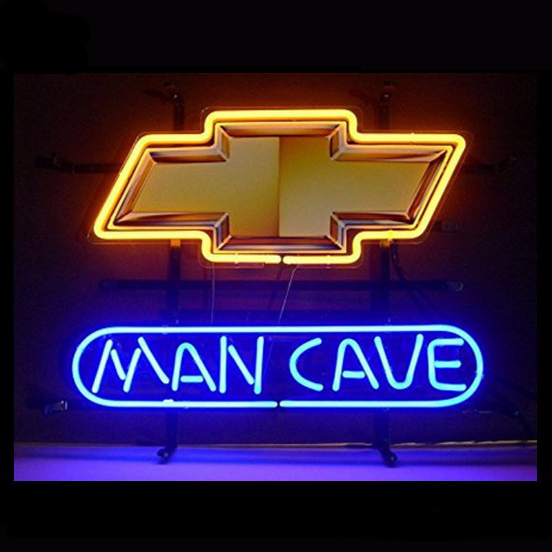 Chevrolet Man Cave Neon Bulbs Sign 17x14 -  - TheLedHeroes