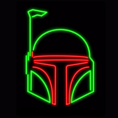 Boba Fett Helmet Star Wars Neon Bulbs Sign 18x24 -  - TheLedHeroes